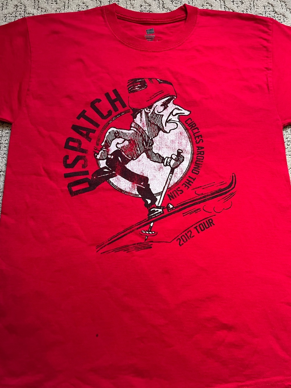 🎸 '12 Dispatch Band Circles Around The Sun Tour Hockey Skater Red Tee